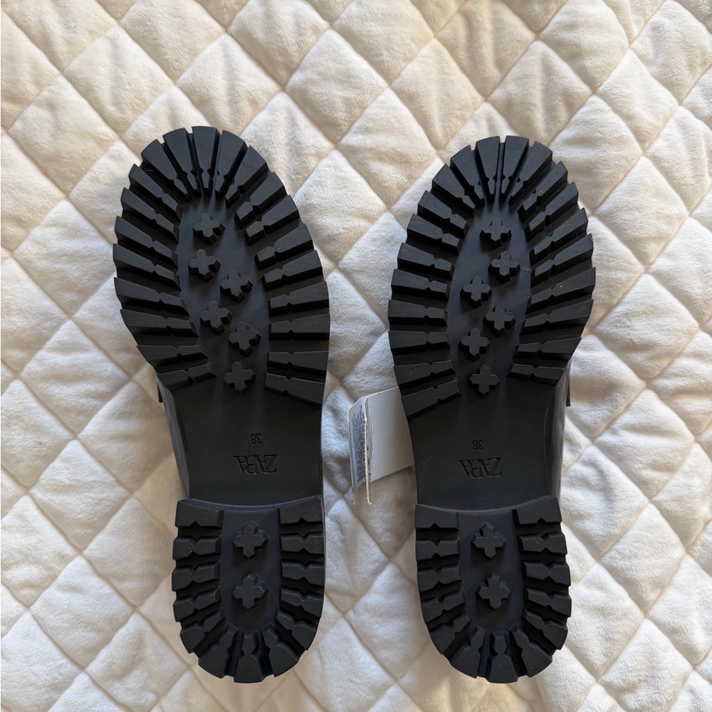 Zara Black and Leopard Print Loafers - Picture 4 of 5